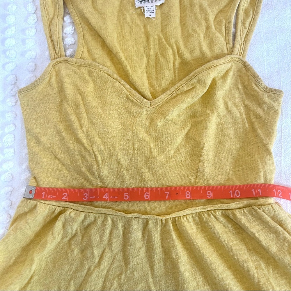 Urban Outfitters Cotton Slub Sunny Yellow Mini fit & Flare Dress Sz S - Picture 6 of 14